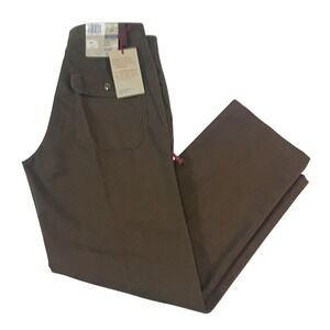 Dockers Iconic Mobile Khaki Mens 32x32 Relaxed Fit Flat Front Brown Pants NWT